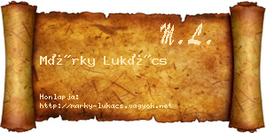 Márky Lukács névjegykártya